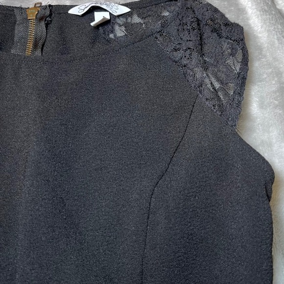 Speckless Mini Dress Womens 9 Black Lace Cap Sleeve Fit Flare Party Cocktail - Picture 16 of 16